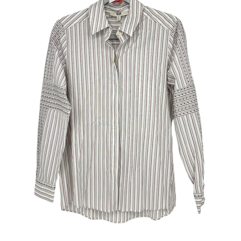 Etcetera Striped Button Up Long Sleeve Shirt Size 6